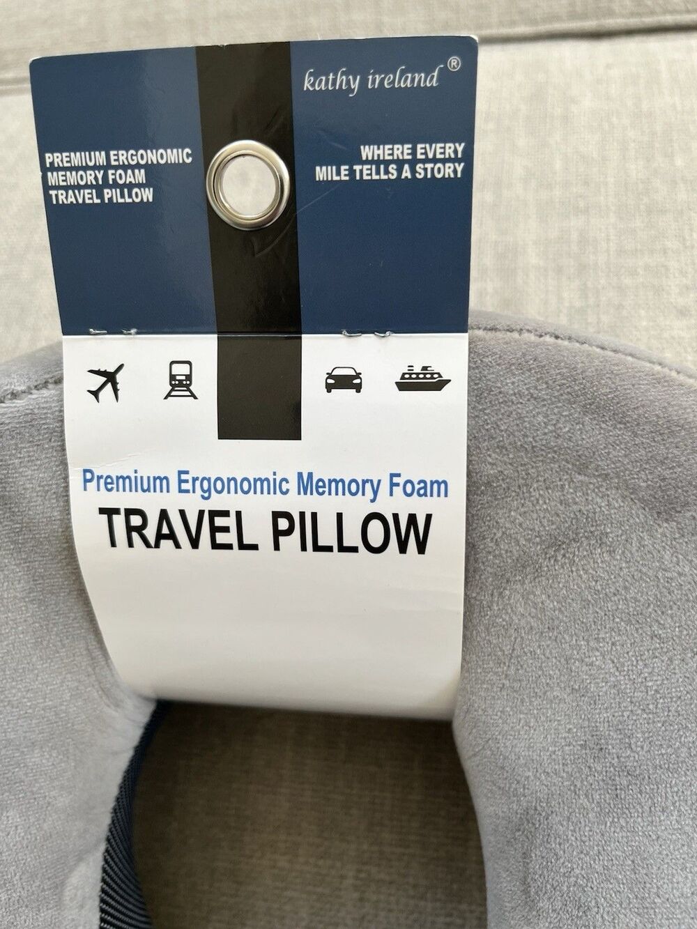 Kathy Ireland Premium Ergonomic Travel Pillow Neck and Head Memory Foam Size Std